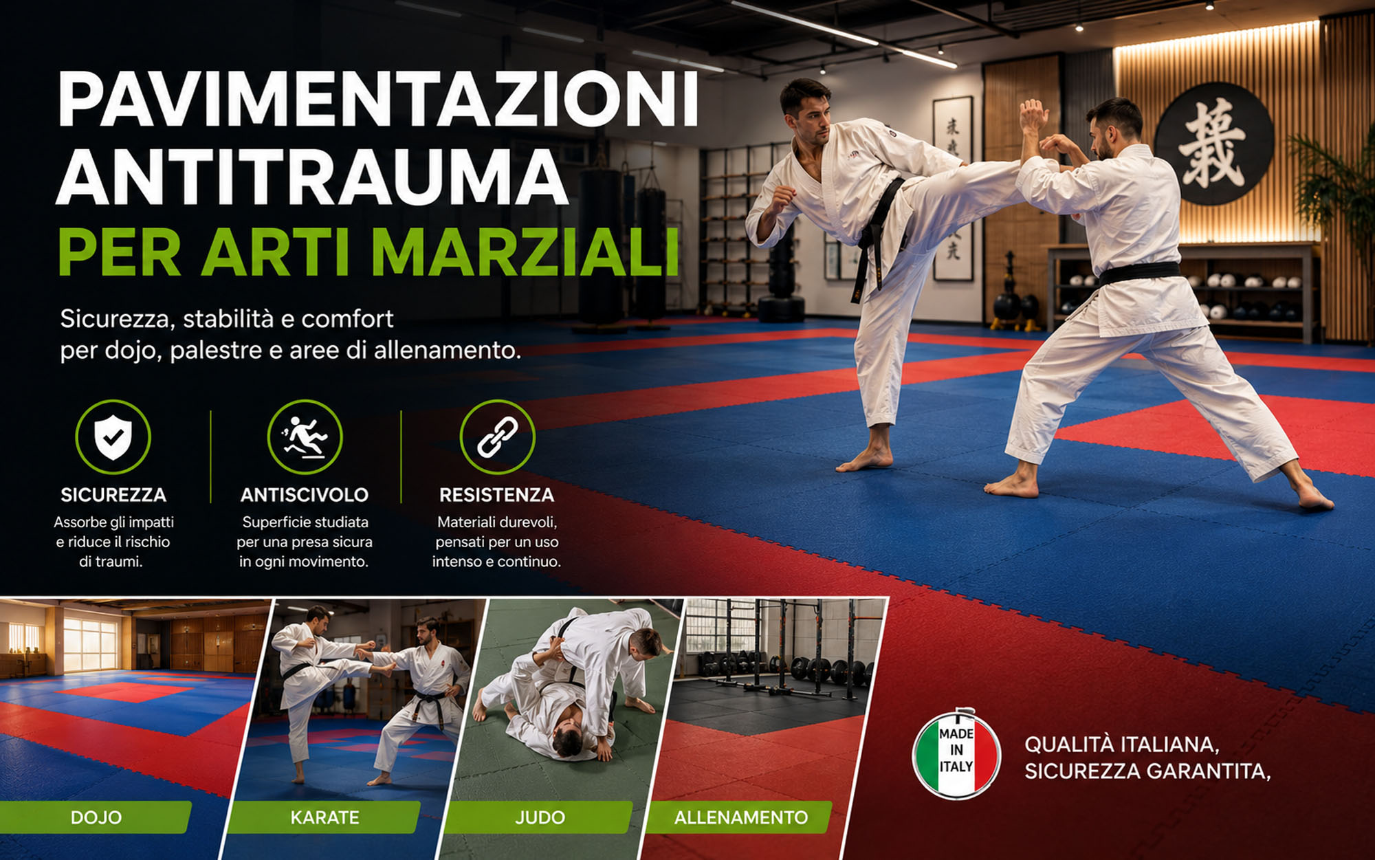 pavimentazione antitrauma arti marziali